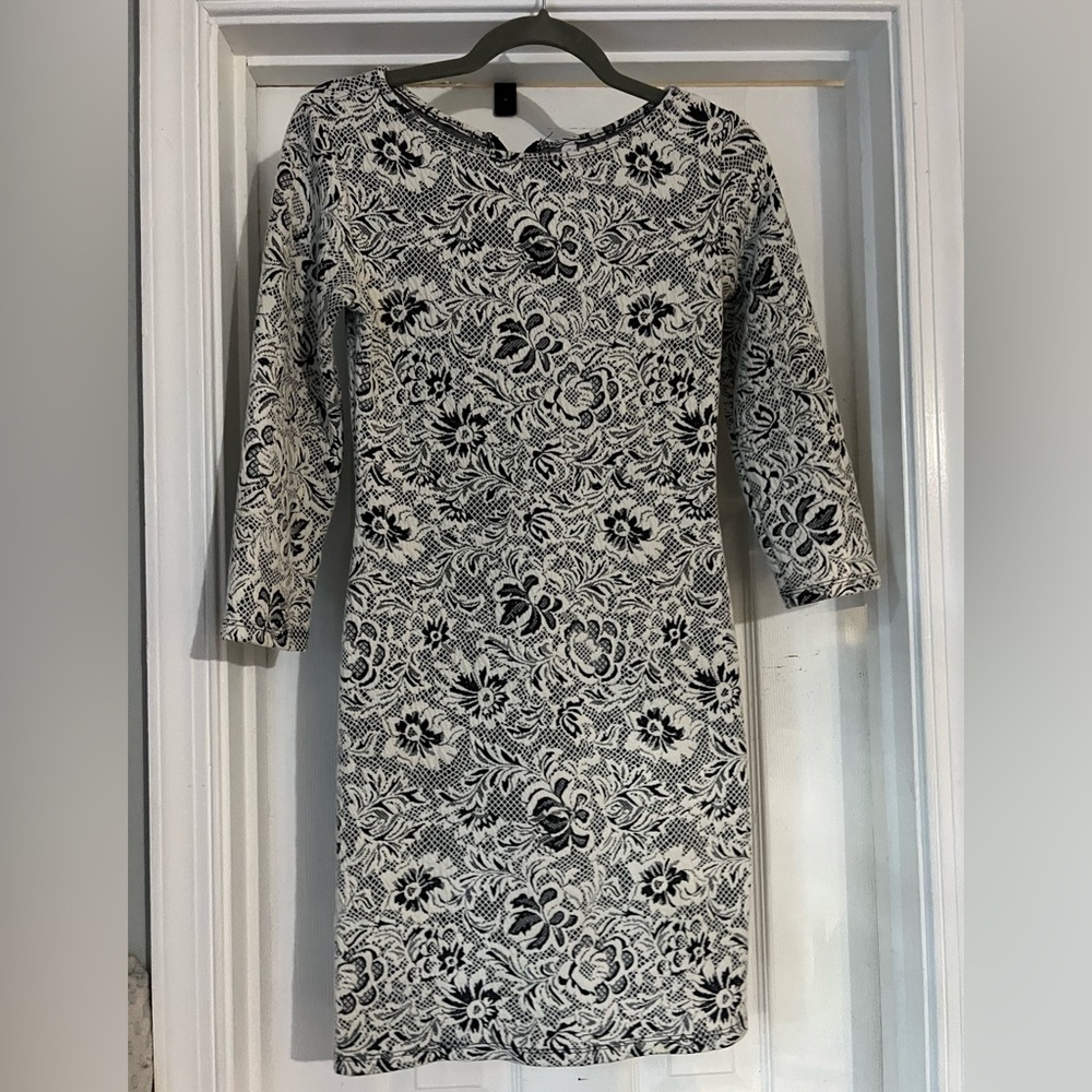 White lace overlay dress
